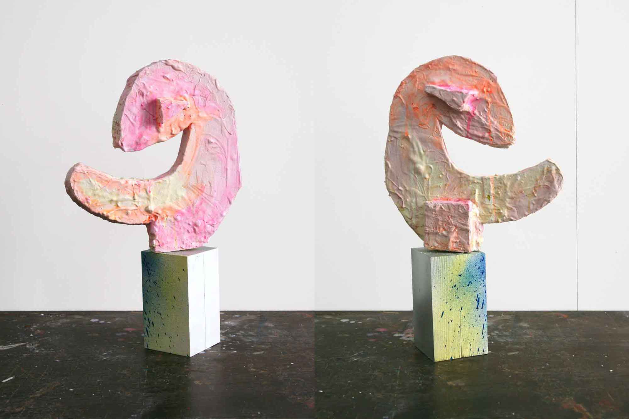 Aggtelek, Yes Sculpture #2 Polyurethane, plaster, wood and tempera, 17 x 13 7.8 in. / 43 x 33 x 20 cm